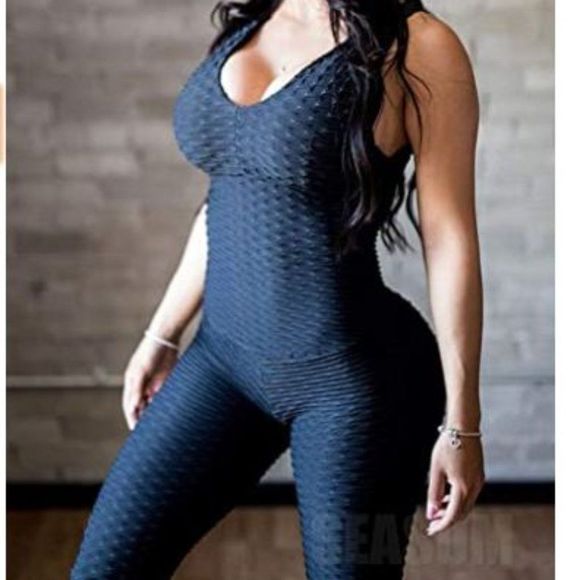 SEASUM Women Texture Bodysuit Sleevesless Jumpsuit - Picture 2 of 6